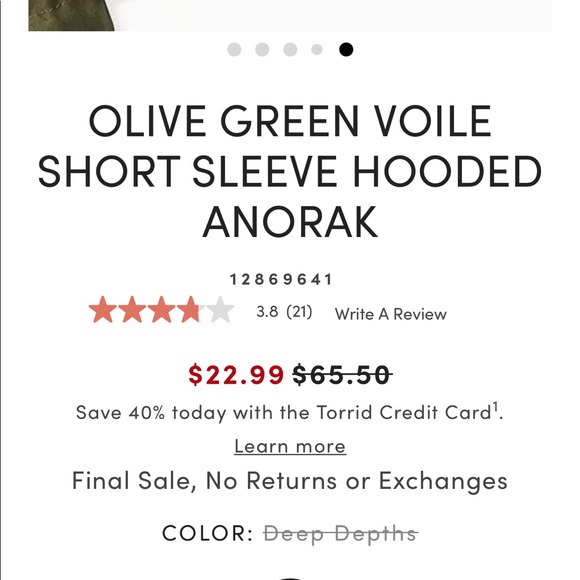 Torrid Olive Anorak - Picture 6 of 8